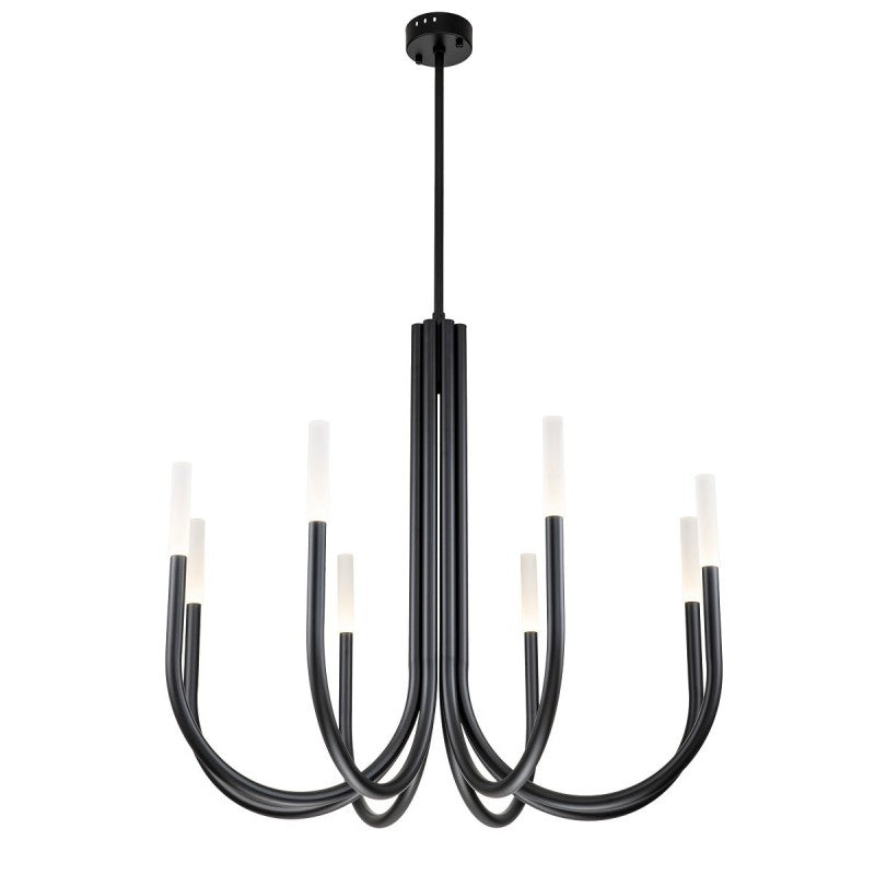 CHANDELIER 8 ARM BLACK IRON