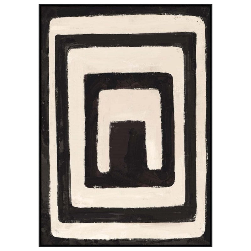 CANVAS HAND PAINTED BLACK AND WHITE MAZ