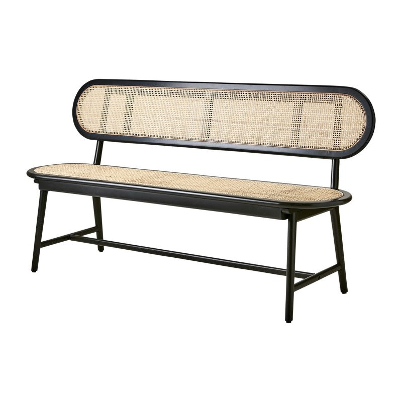 RATTAN INNER BENCH BLACK NATURAL 160