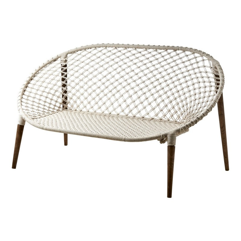 MACRAME OFFWHITE SOFA TEAK LEG