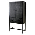 HR CABINET RATTAN PINE BLACK