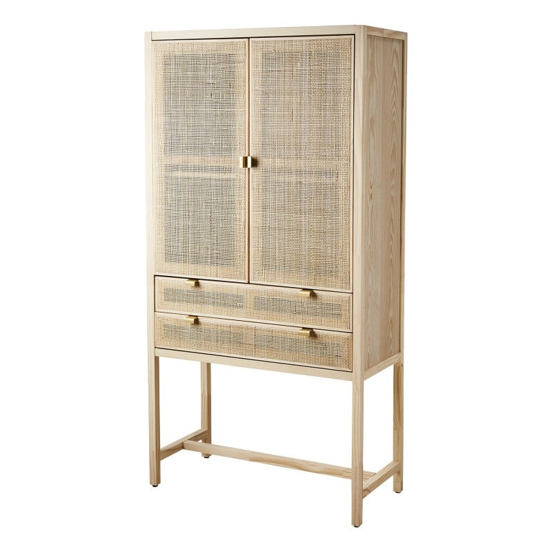 HR CABINET RATTAN PINE NATURAL