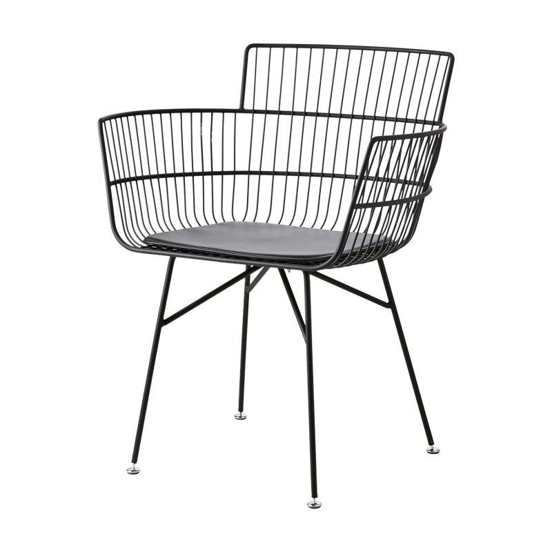 W BLACK METAL ARMCHAIR 65