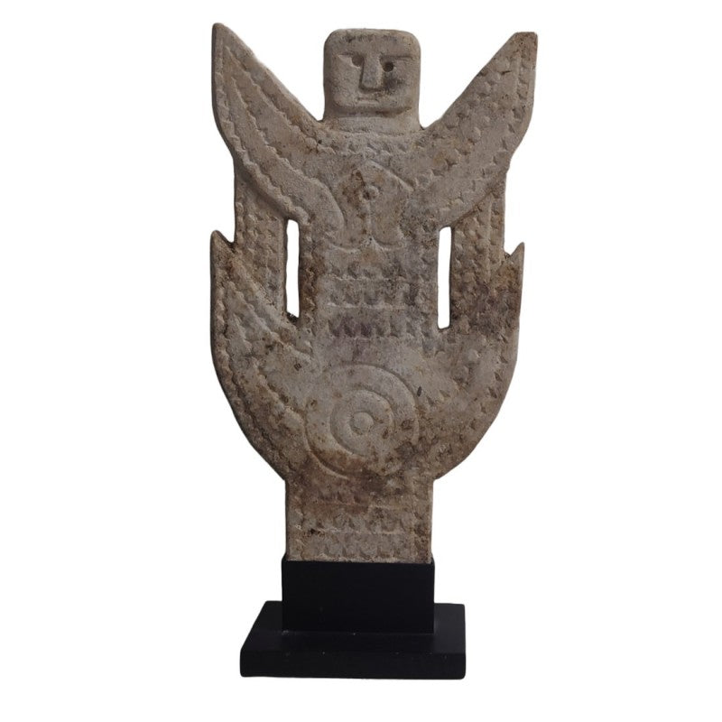 STATUE STONE MAN WITH A WING NATURAL 44