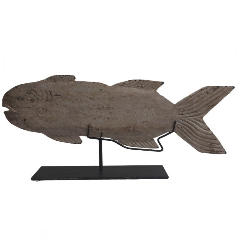 FISH ON STAND VINTAGE WHITE 51