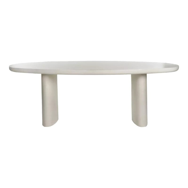 DINING TABLE LIME PLASTER OFFWHITE OVAL 220