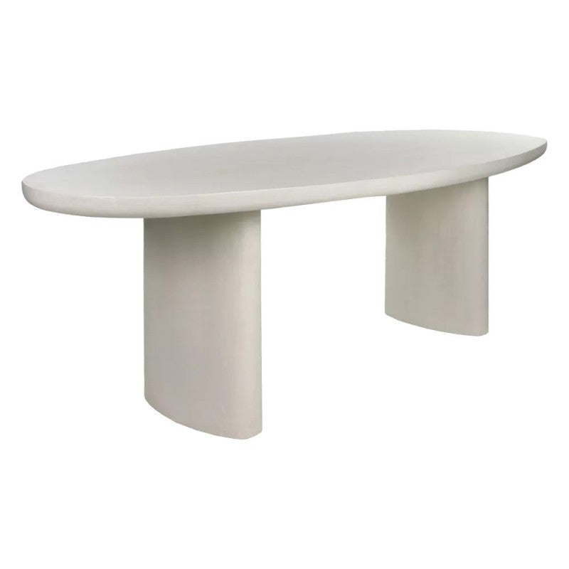 DINING TABLE LIME PLASTER OFFWHITE OVAL 220