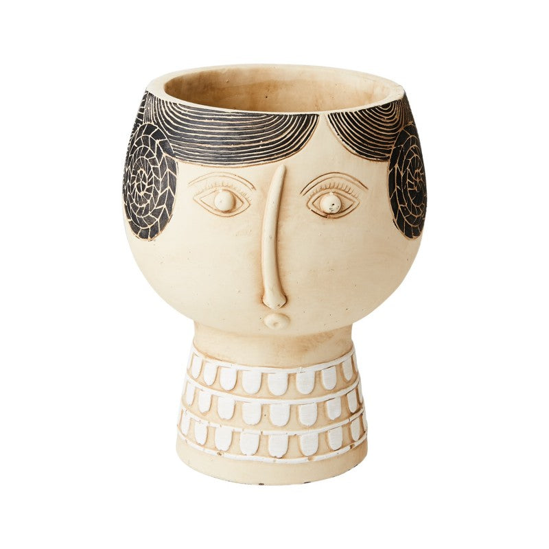 GIRL FACE POT BEIGE MEDIUM
