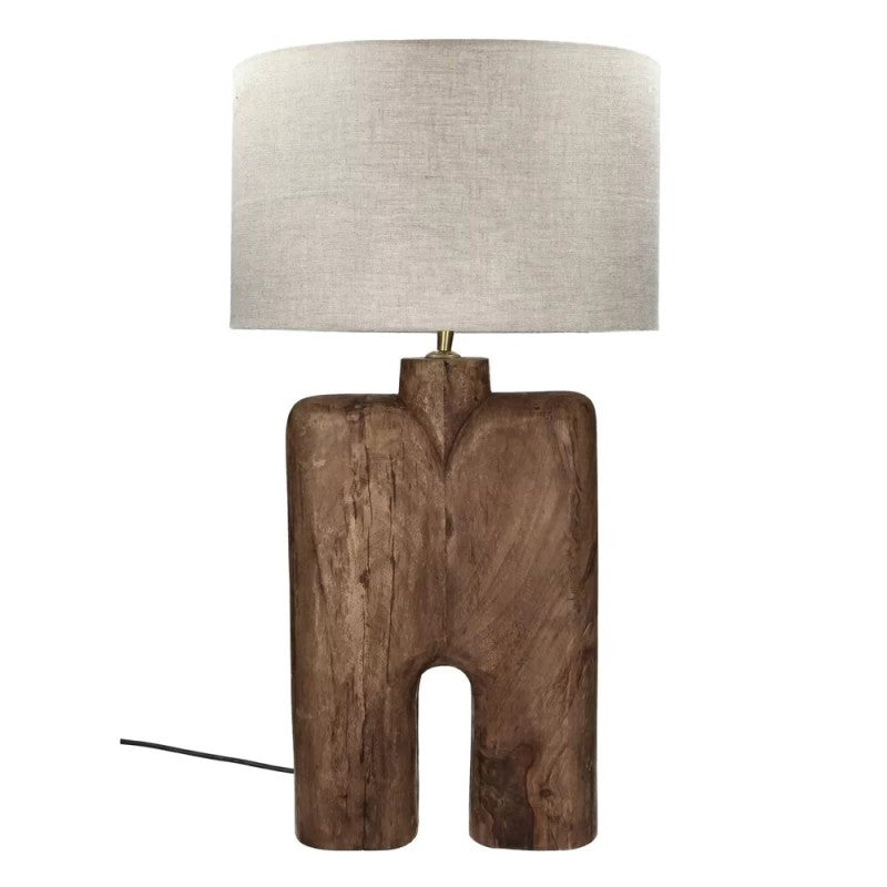 TABLE LAMP EDUSA MANGO WOOD BROWN