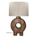 TABLE LAMP EDUSA COIN BIG MANGO WOOD BROWN