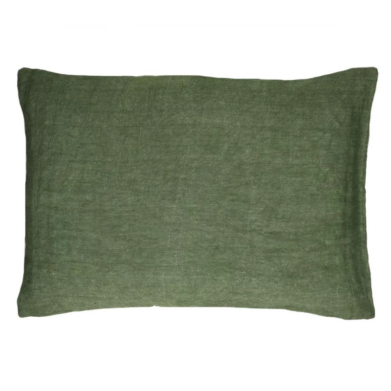 CUSHION GREEN 100% LINEN