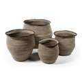 BASKET GREY SEAGRASS BLACK EDGE SET OF 4