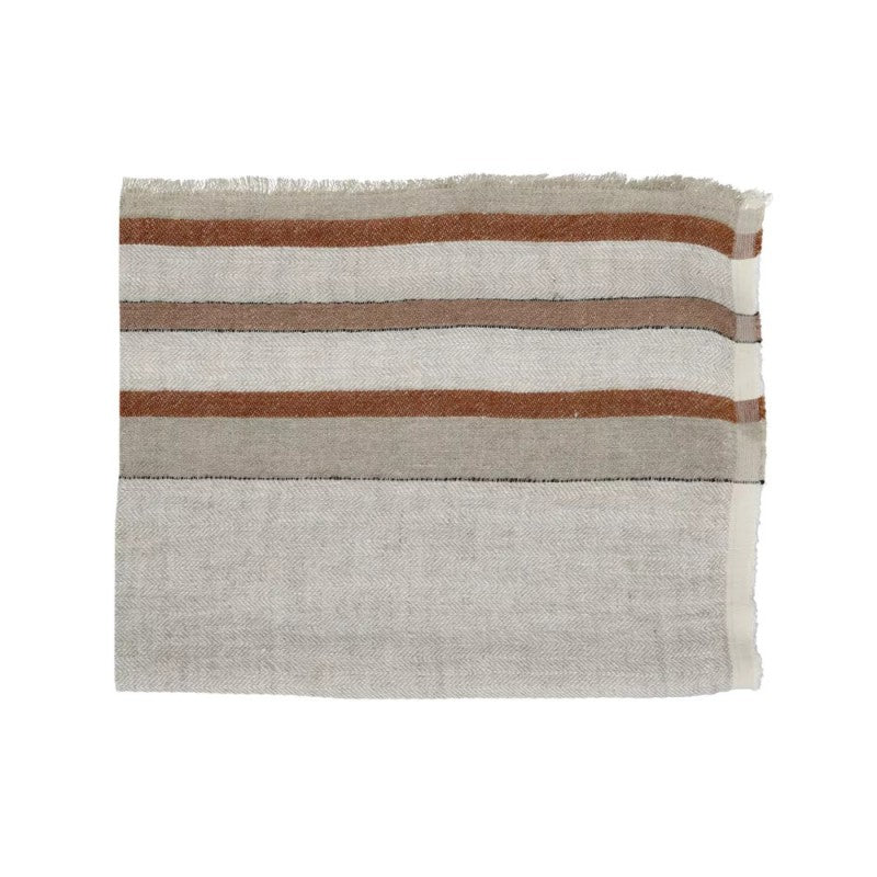 THROW RUSSY LINEN NATUR MIX COLOR STRIPES