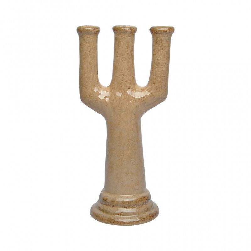 CANDLE HOLDER O COUNTRY CERAMICS BEIGE