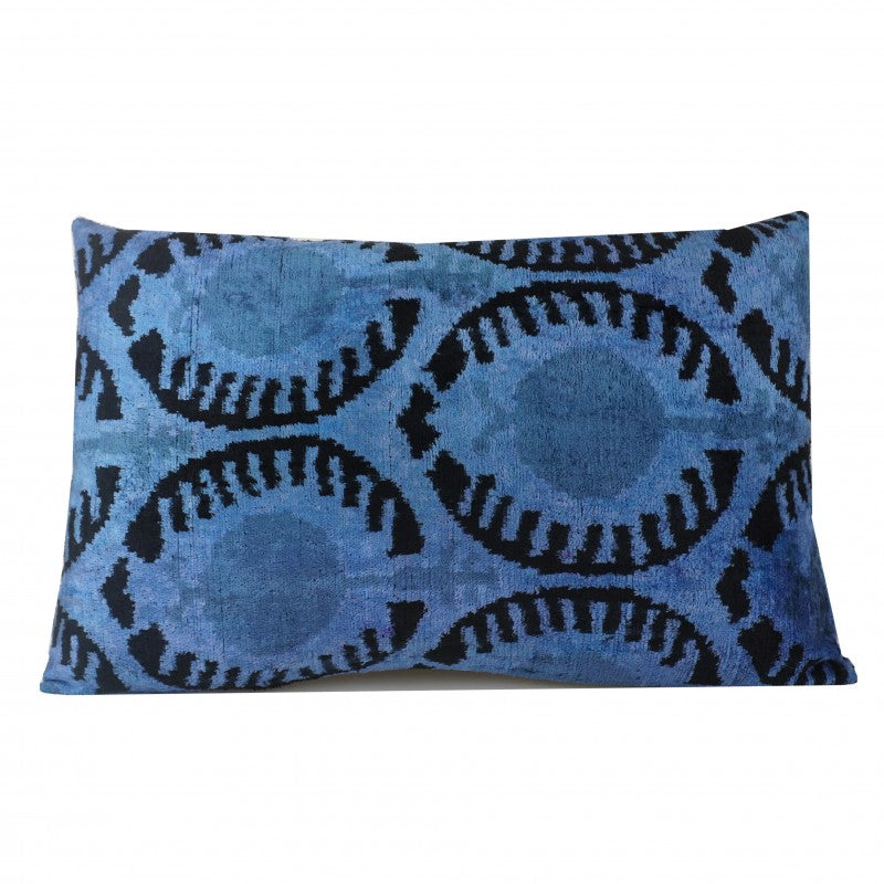 IKAT SILK UNIQUE BLUE BLACK PATTERN Q9