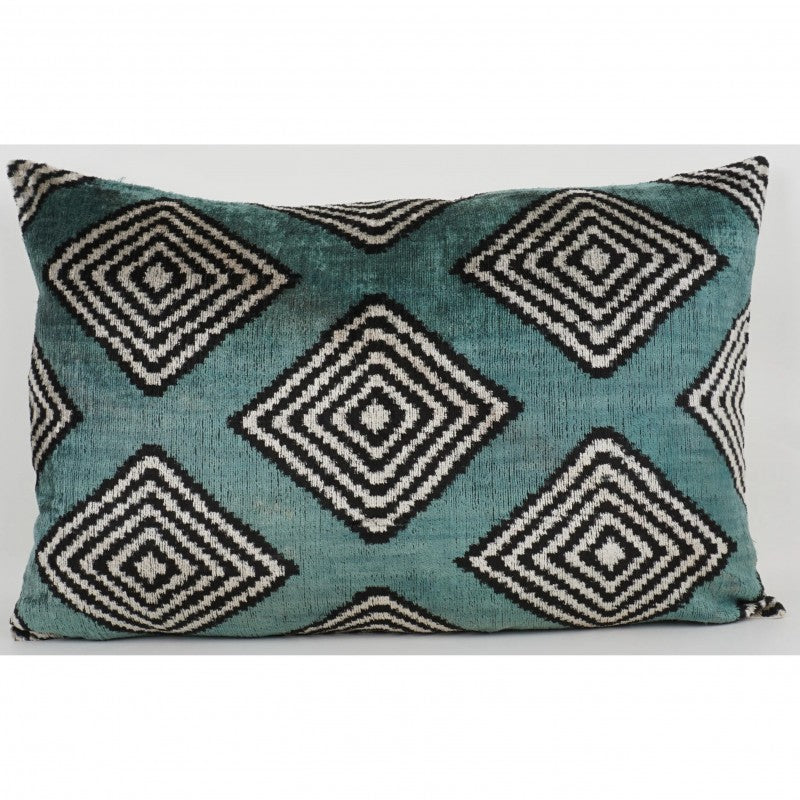 IKAT SILK UNIQUE BLUE SQ PATTERN Q11