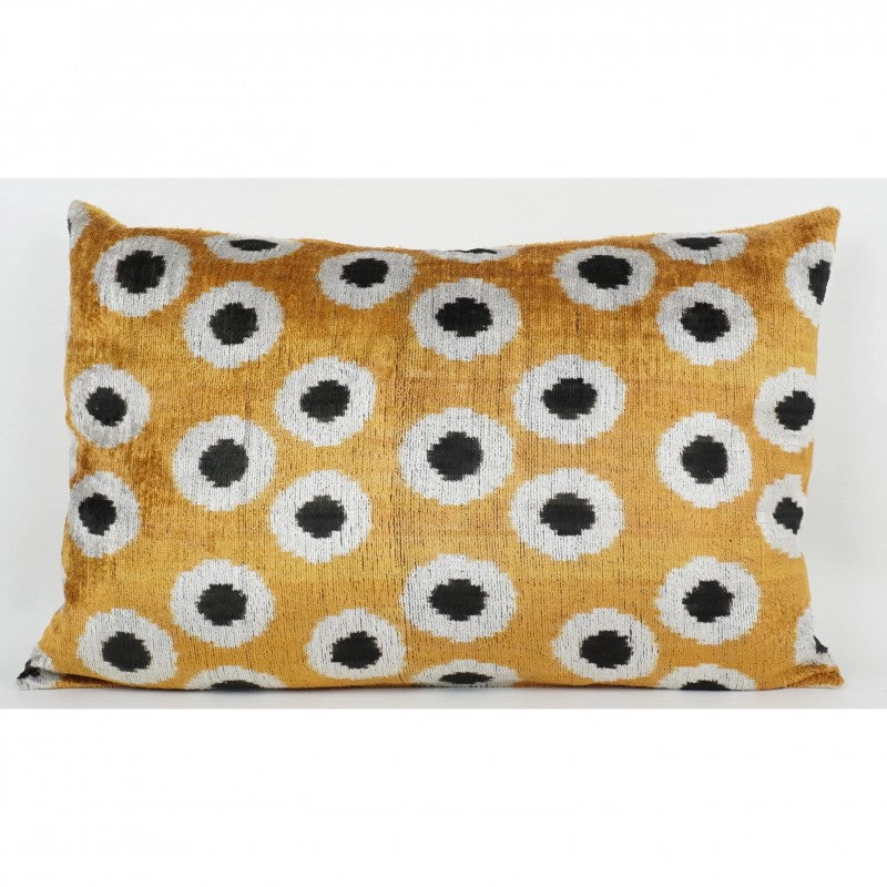 IKAT SILK UNIQUE ORANGE BLACK DOT Q8