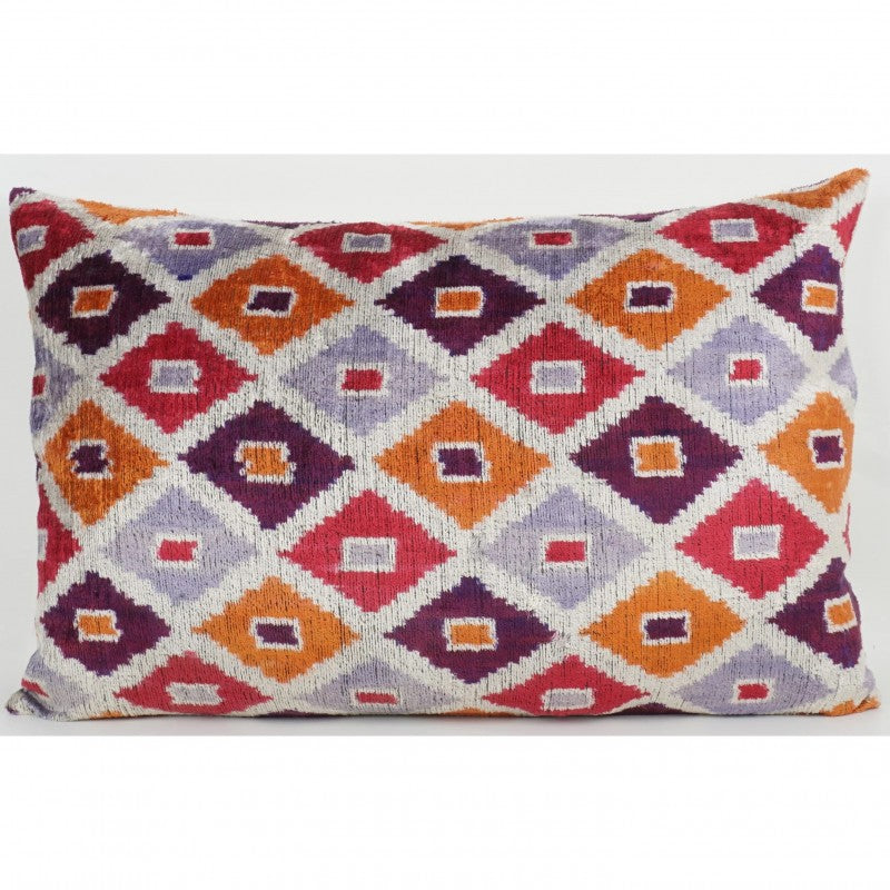 IKAT SILK UNIQUE RED ORANGE PATTERN Q10