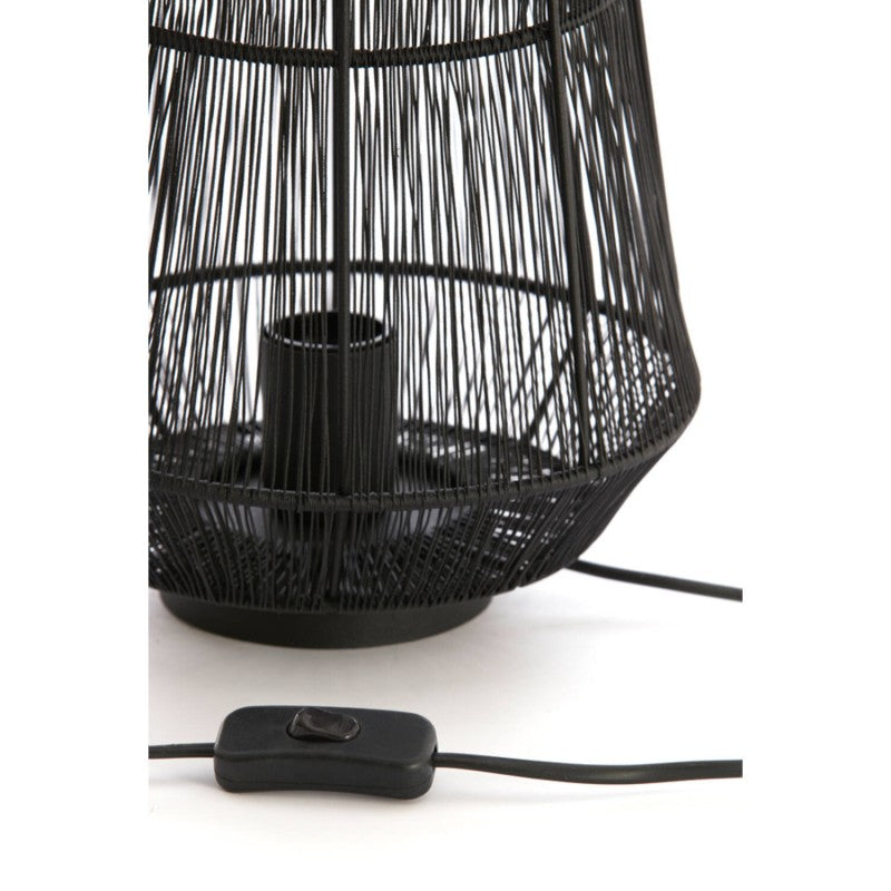 TABLE LAMP WIRE JAR BLACK