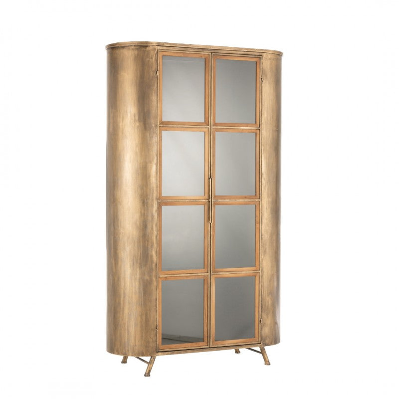 CABINET ANTIQUE GOLD 2 DOORS CURVED