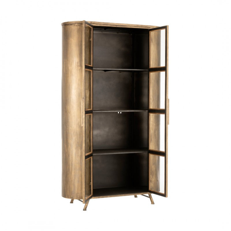 CABINET ANTIQUE GOLD 2 DOORS CURVED