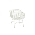 METAL RATTAN ARMCHAIR WHITE IN AND OUTDOOR
