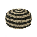 POUF STRIPES WOOVEN PLASTIC BLACK NATURAL 50