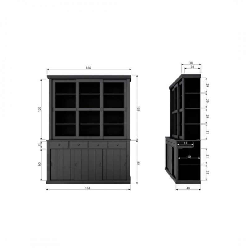 CABINET DISPLAY BLACK PINE 170