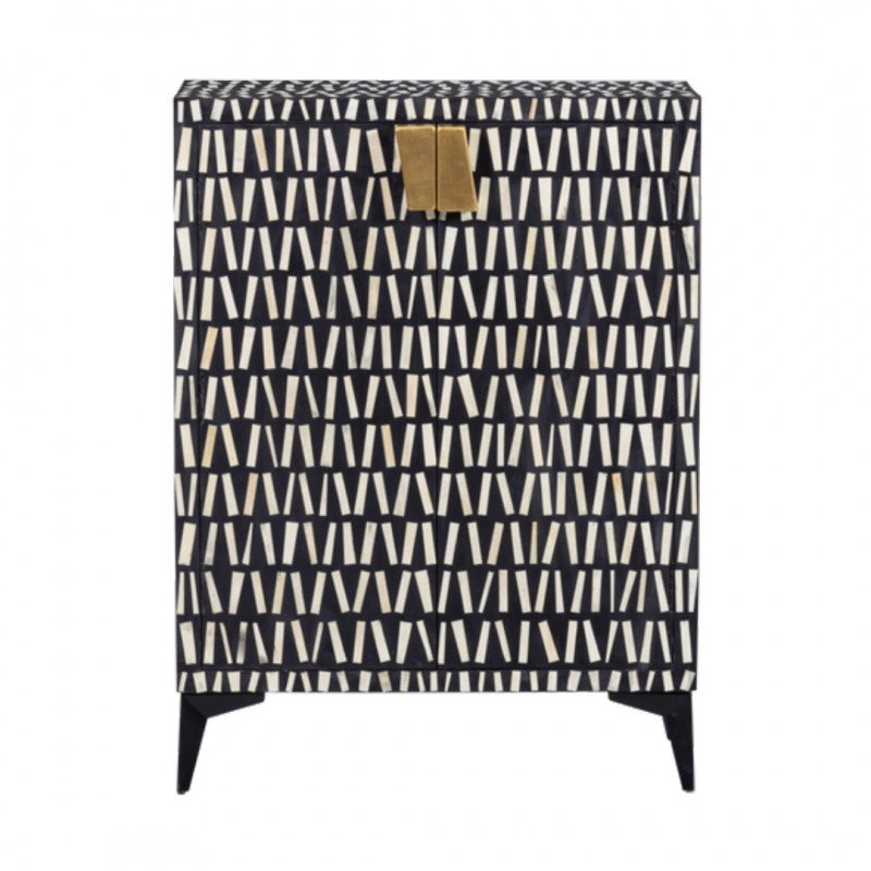 CABINET BONE BALCK AND WHITE MANGO WOOD