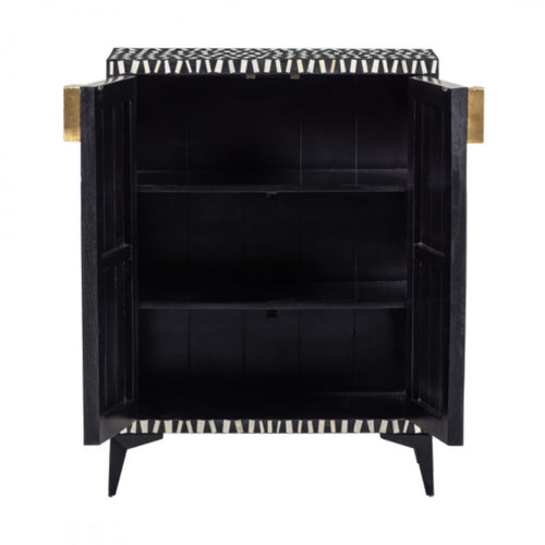 CABINET BONE BALCK AND WHITE MANGO WOOD
