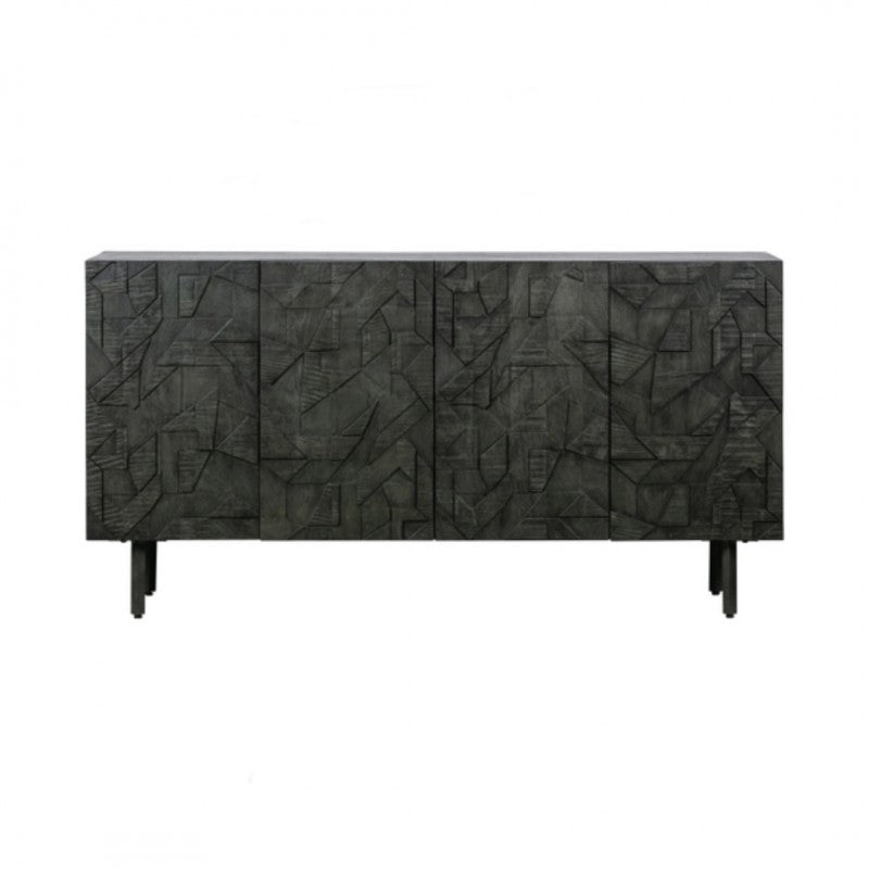 SIDEBOARD ABSTRACT CARVING BLACK 160
