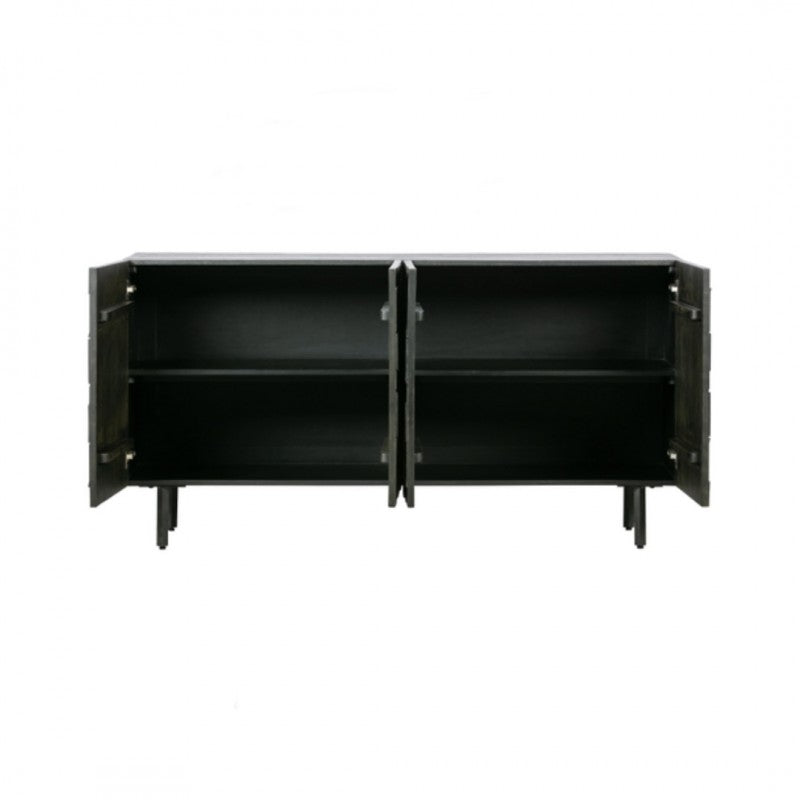 SIDEBOARD ABSTRACT CARVING BLACK 160
