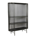 SHELF CURVED BLACK METAL 160