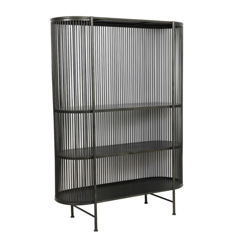 SHELF CURVED BLACK METAL 160