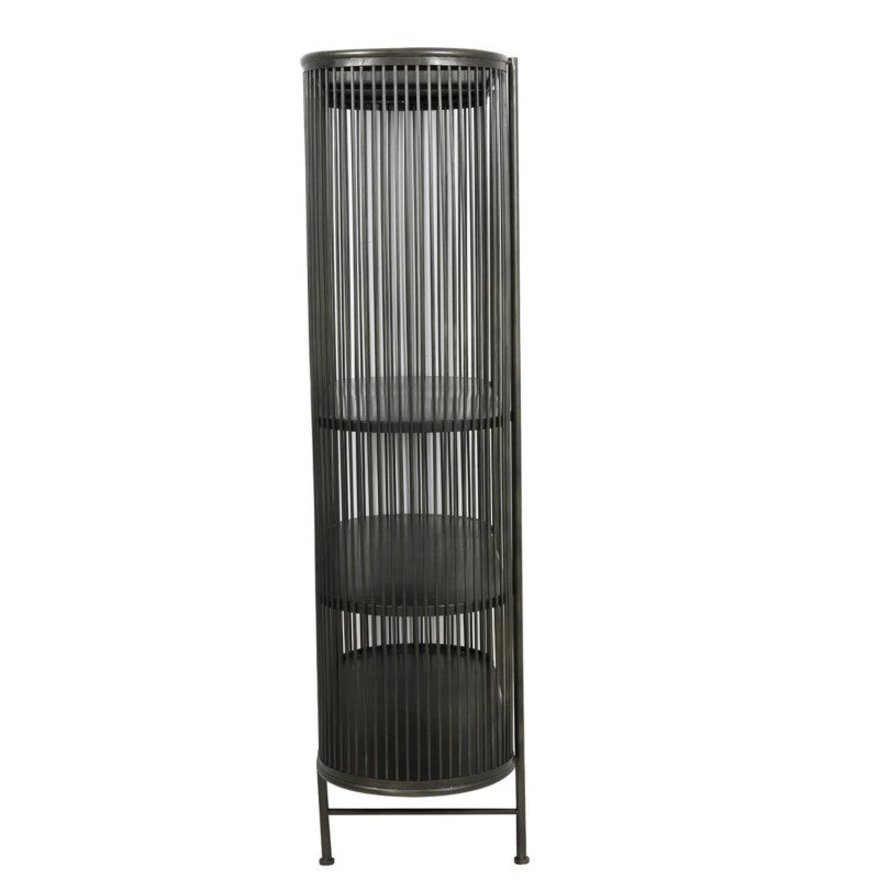 SHELF CURVED BLACK METAL 160