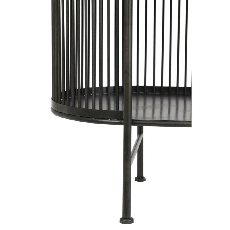 SHELF CURVED BLACK METAL 160