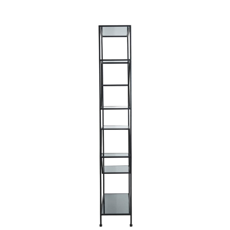 SHELF Y BLACK METAL SMOKED GLASS 215