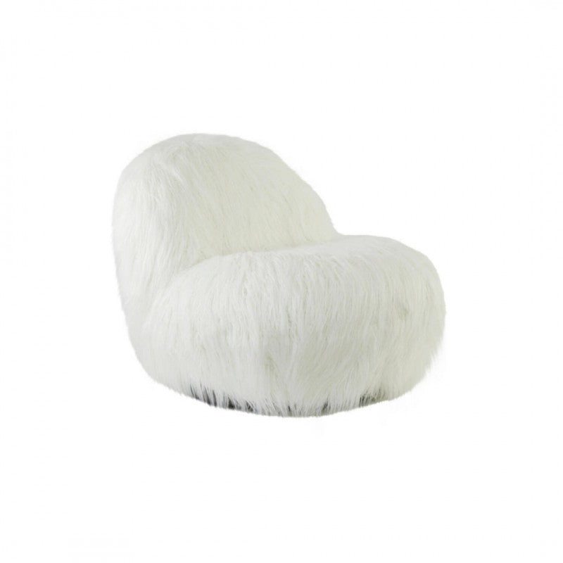 CHAIR WHITE FURRY 90