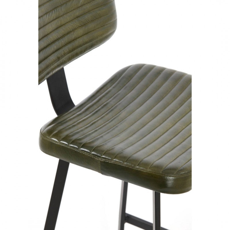 BAR CHAIR MS LEATHER GREEN