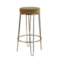 BAR STOOL VELVET CARAMEL GOLD