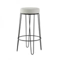 BAR STOOL BOUCLÉ BEIGE BLACK FRAME