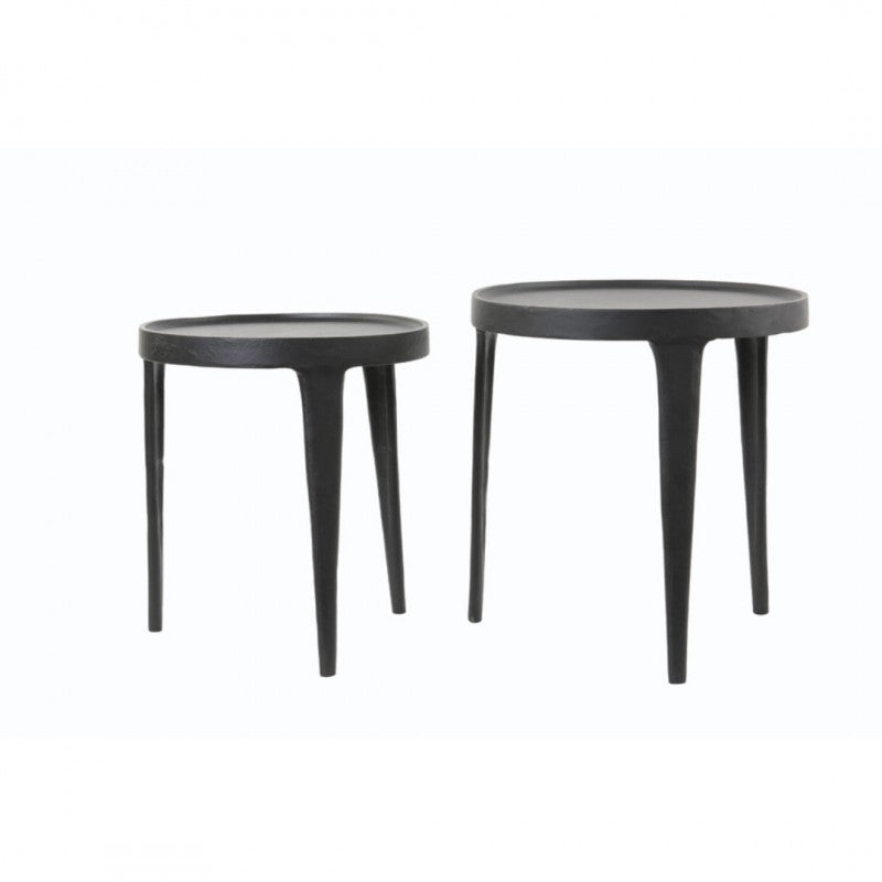 SIDE TABLE TOB SET OF 2 BLACK METAL