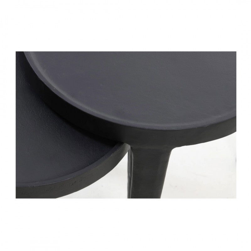SIDE TABLE TOB SET OF 2 BLACK METAL