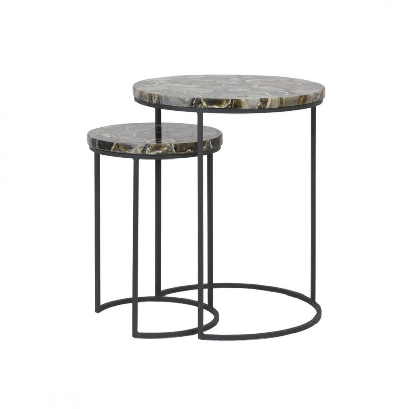 SIDE TABLE AGA BROWN SET OF 2