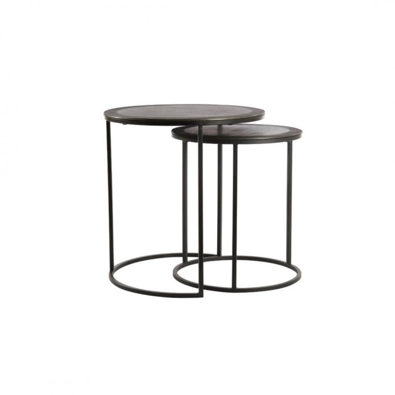 SIDE TABLE TLC SET OF 2 RAW ANTIQUE