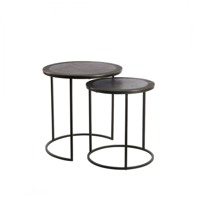 SIDE TABLE TLC SET OF 2 RAW ANTIQUE