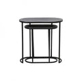 SIDE TABLE BCV SET OF 2 OVAL METAL ANTIQUE BLACK 53X2X53 12KG 290EURO