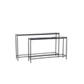 CONSOLE TABLE MRN SET OF 2 STONE TOP BLACK 120 140