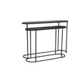 CONSOLE OVAL MTL METAL ANTIQUE BLACK SET OF 2