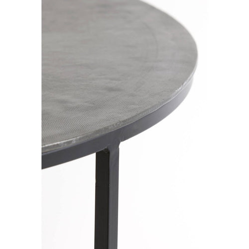 CAFE TABLE TLC METAL BLACK SILVER ANTIK LEAD SET OF 2